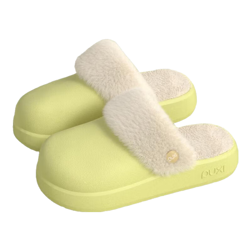 朴2025秋冬季防水棉拖鞋女加绒EVA厚底防滑室内居家可拆卸棉拖 薄荷绿 38-39 【标准码】