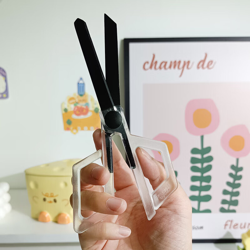 简约透明剪刀高颜值学生手工剪纸小剪子精致办公剪刀便携美工剪 大号【opp袋装】