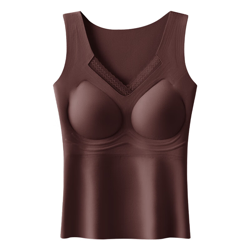 DAPHNE达芙妮【N】新款秋冬保暖羊毛打底无痕一体式固定杯背心 粉底肤 3XL145-170