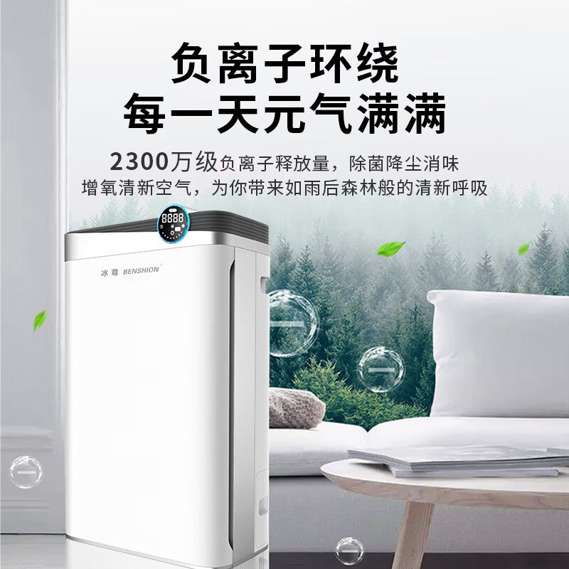 冰尊（BENSHION）空气净化器家用除甲醛UV紫外线除菌率99.99%加湿一体2300万负离子童锁宠物吸毛除粉尘静音P6 机器标配