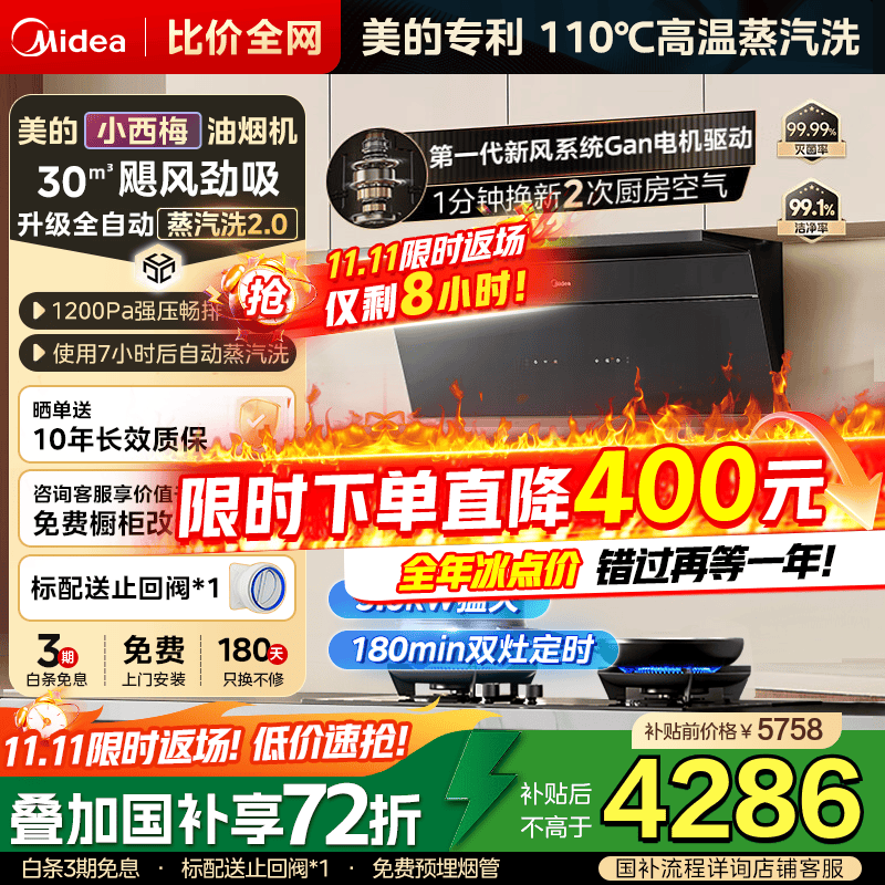 ģMideaС÷ȫԶϴ2.0̻ 30 һMAX˫Ų̻CXW-140-AK11 ؼװQD529˫ʱȼ Ҳ20%
