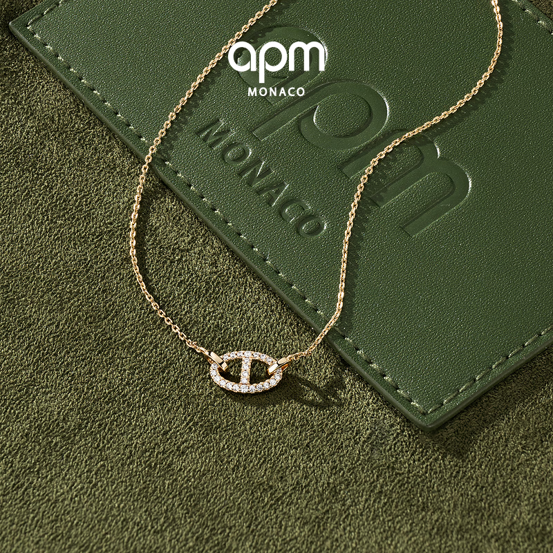 APM MonacoMaille Marine猪鼻子项链金色锁骨链女高级时尚生日礼物毛衣链 猪鼻子项链(咨询客服享50元E卡)