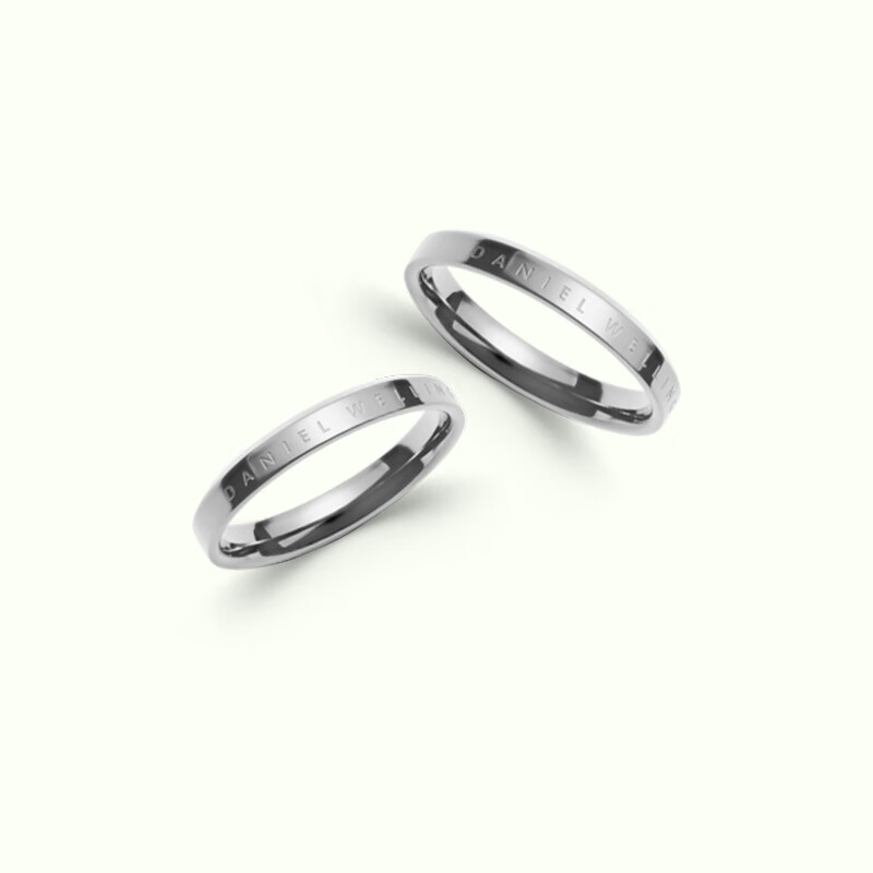 丹尼尔惠灵顿（DanielWellington）dw情侣对戒 时尚饰品经典系列情侣戒指 表白七夕情人节礼物送女友 月光银