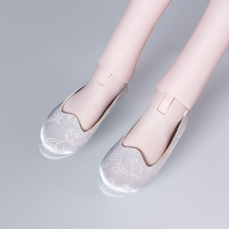 娃娃鞋子60厘米sd关节娃娃换装皮鞋3分bjd娃娃定制高跟鞋 白色绣花鞋