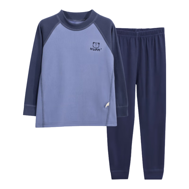 俞兆林儿童保暖内衣男童女童秋衣秋裤宝宝睡衣秋冬加厚德绒套装 TB-奶油蓝 90 【推荐：75-85cm/20-25斤】