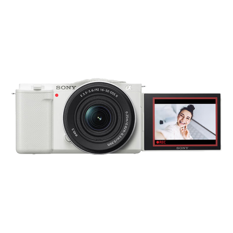 索尼（SONY）ZV-E10 微單數(shù)碼相機(jī) 4K視頻 vlog 直播相機(jī) zv-e10 創(chuàng)意濾鏡 E10K白色套機(jī) 官方標(biāo)配【64G+相機(jī)套+品牌電池+座充+肩帶】