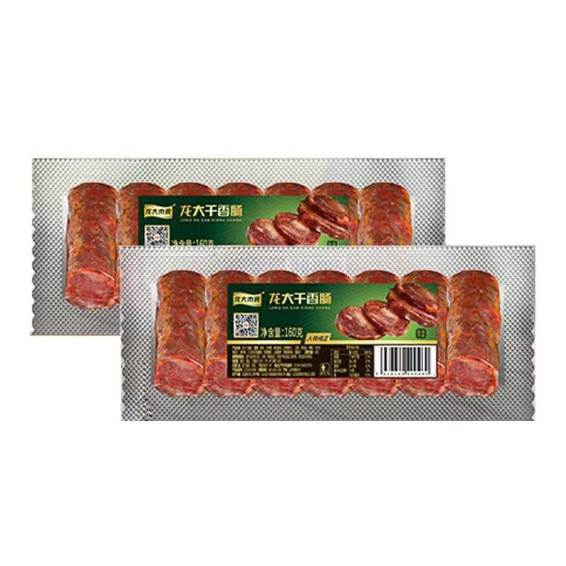 龙大肉食山东龙大干香肠风干肠猪肉火腿肠腊肠开袋即食熟纯下饭菜 龙