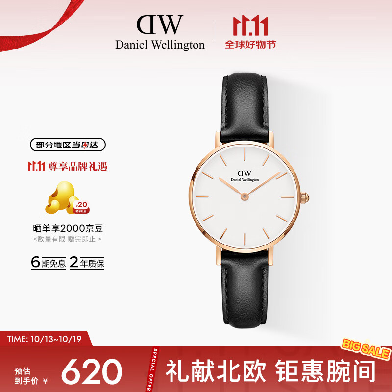 丹尼尔惠灵顿（DanielWellington）DW手表女 简约皮带女士腕表时尚欧美表节日礼物送女友DW00100230