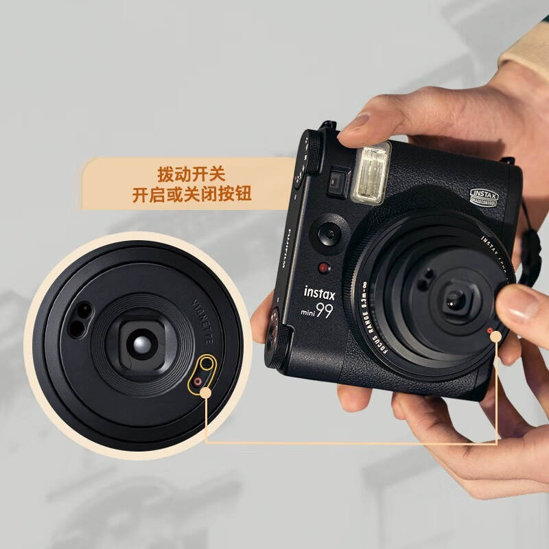 富士（FUJIFILM）instax mini99 拍立得mini相机一次成像傻瓜相机送礼女友同学情人节赠礼生日礼物礼品 mini99经典黑 套餐C【官方标配+20张白边相纸】
