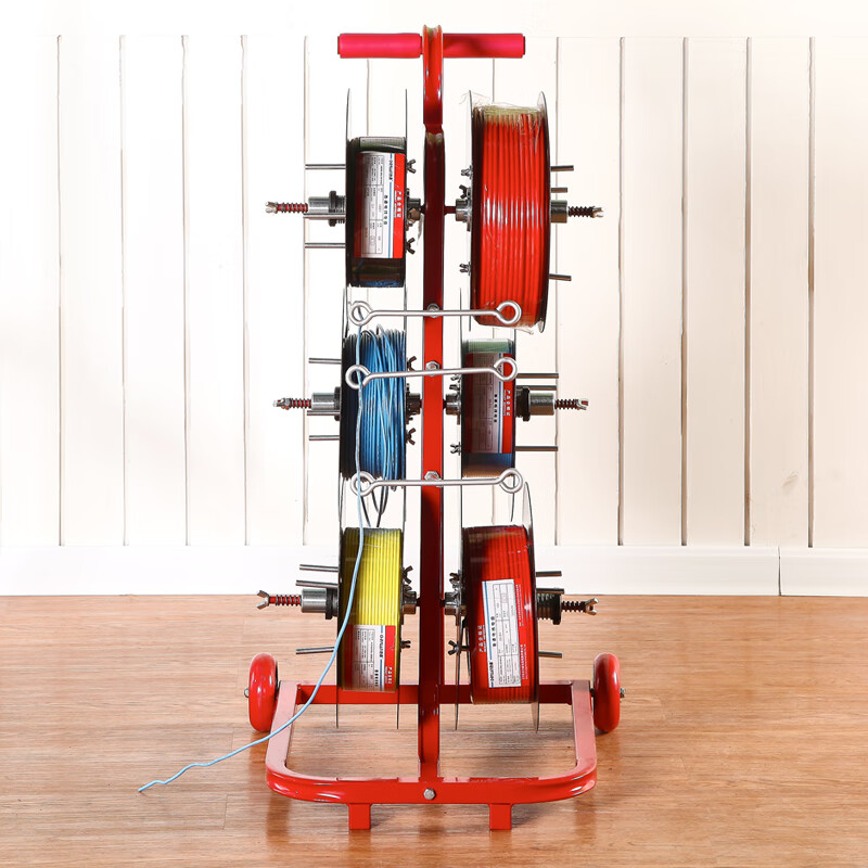 电线放线器BV线放线架电工放线盘放线神器便携小型电线放线架包邮 不锈钢手提式  五盘款