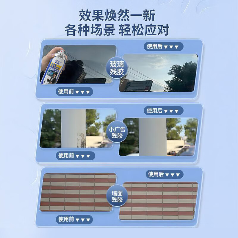 仆能除胶剂家用万能去胶神器强力清除墙上汽车玻璃双面胶带粘痕不干胶 除胶王【送铲子】 450ml 1瓶 国标认证/强力除胶/不伤物件