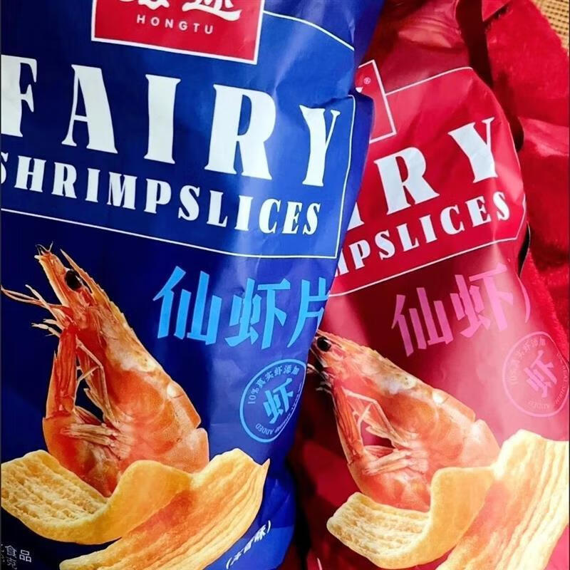 煲美荟宏途仙虾片178g大袋零食经典蒜香原味虾片膨化食品鲜虾片超大包 仙虾片蒜香味178g/1袋