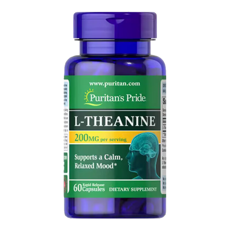 Puritan's Pride左旋茶氨酸胶囊200mg60粒美国原装进口 l-theanine