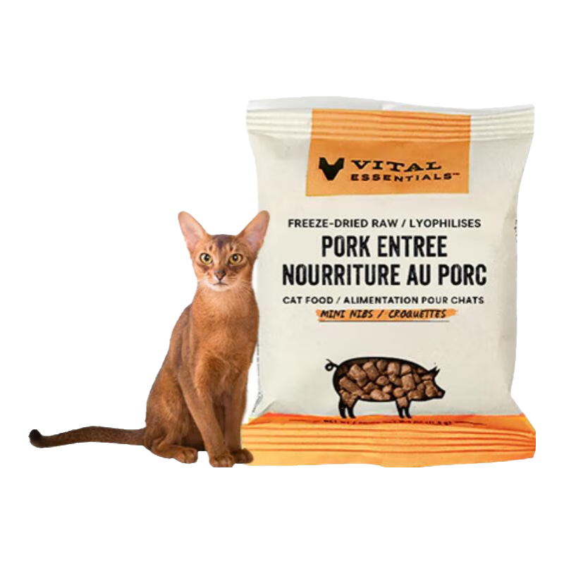 VITALESSENTIALS官方进口VE猫主食冻干生骨肉无谷幼猫猫粮成猫猫冻干肉饼226.8g 【试吃装】猪肉粒6.8g