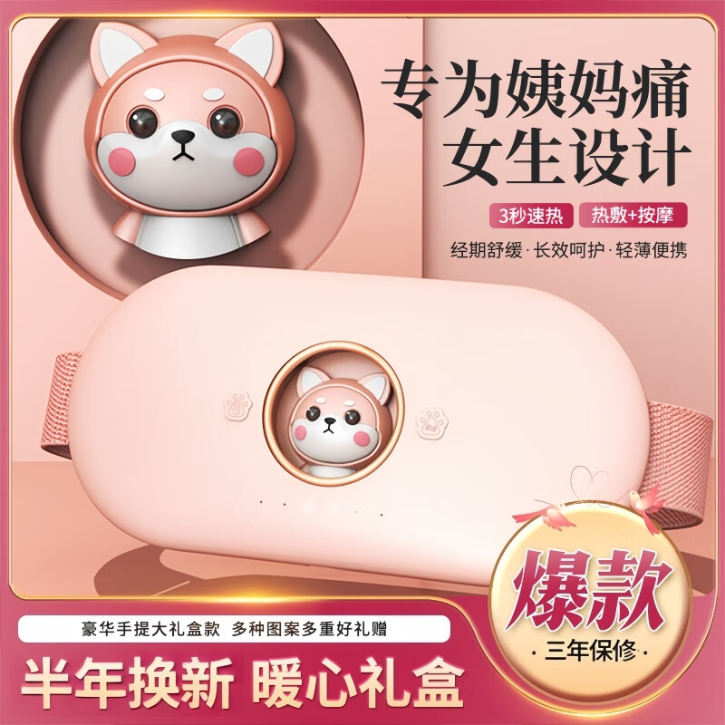 艾菲斯暖宫带大姨妈神器女生月经暖宫腰带电加热痛经暖肚子神器暖宝宝 1w毫安豪华礼盒樱花白2109