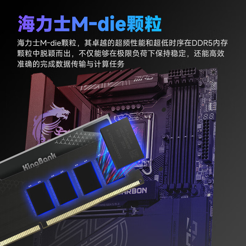 金百达（KINGBANK）48GB(24GBX2)套装DDR5 8400 台式机内存条海力士M