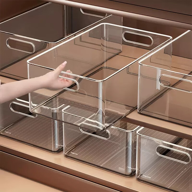 百易特桌面收纳盒小物件零食办公用品盒子整理箱收纳筐杂物流物储物筐 收纳盒【中号】两个装