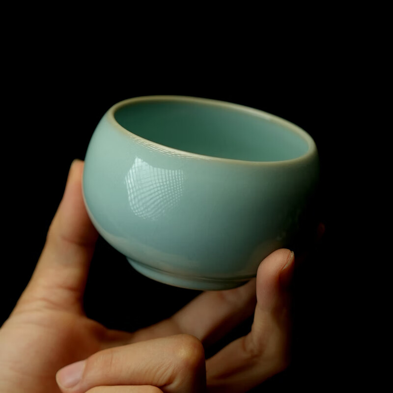 汝誉天下汝窑茶具茶杯主人杯禅定杯河南非遗汝州汝瓷手工天青冰裂开片可养 禅定杯100ml