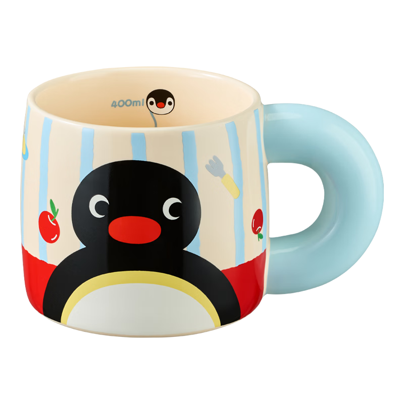 溥畔会员精选 有点淘气 × Pingu正版IP授权陶瓷大手马克杯礼盒装 Pingu大手马克杯-460ml【彩盒】