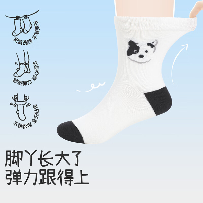 久岁伴儿童袜子男童春夏薄款中筒袜中大童男孩透气校园百搭四季棉袜5双 【春秋薄款】509170组合/ 5双 9-12岁 鞋码32-35/脚长20-22cm