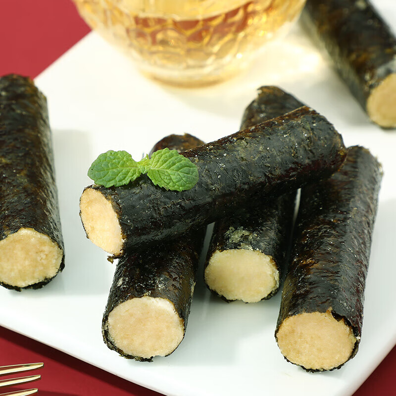 味滋源海苔夹心卷 蛋黄肉松味 罐装夹心海苔卷紫菜卷儿童即食休闲零食 肉松味 100g*1罐