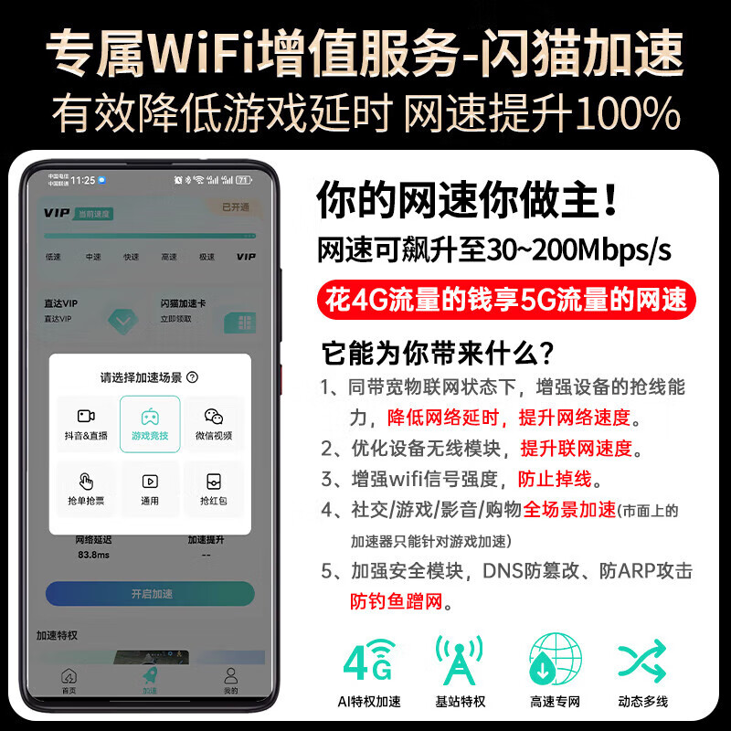 小叮讯移动随身wifi免插卡无线wi-fi6 5ghz无限流量2025款免插卡便携式三网通用流量车载wifi直播户外 【升级版】4核2天线+5Ghz全网通 三网通用·智能任切电信|移动|联通
