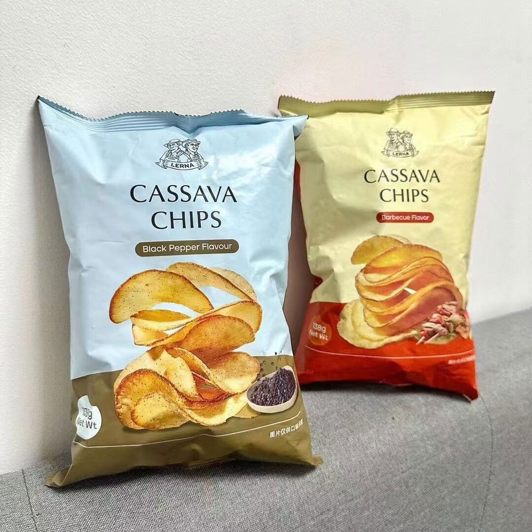 莱纳印尼进口木薯片原切整片健康138g膨化休闲薄片原切薯片 进口薯片