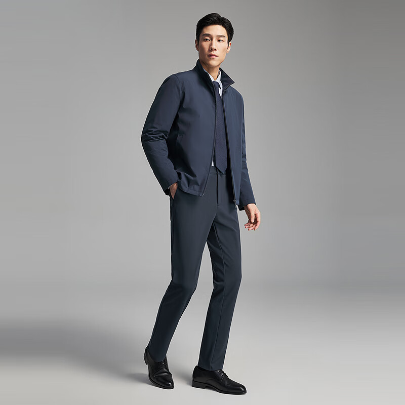 雅戈尔（YOUNGOR）羽绒服男士立领商务款品质面料鹅绒充绒羽绒服温暖舒适2025新品 灰蓝 XL 180/100A （推荐150-160斤）