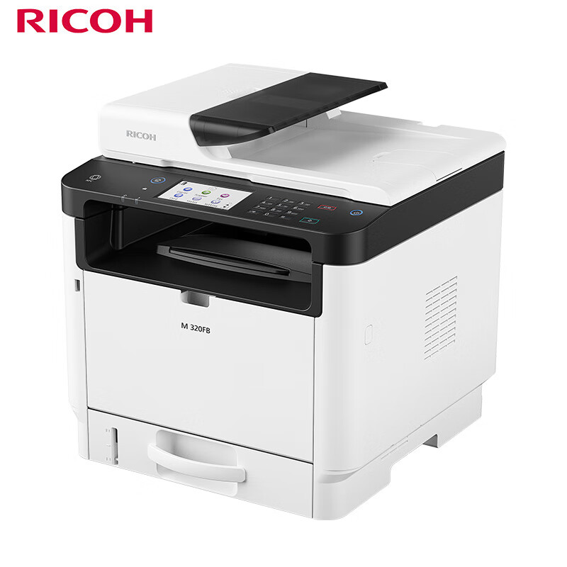 理光（Ricoh）M 320FB A4黑白激光多功能一体机 打印复印扫描传真 M 320FB打印复印扫描传真四合一自动双面复印 官方标配