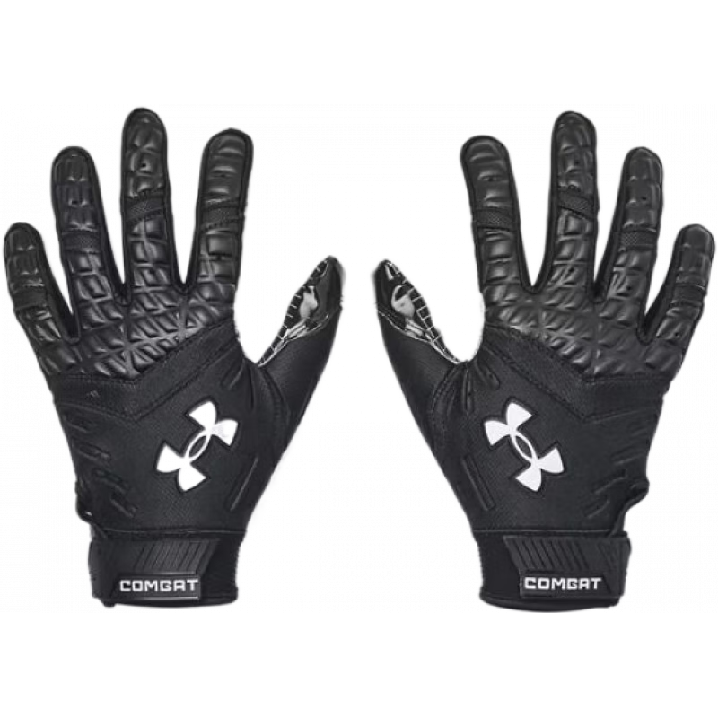 安德玛（UNDERARMOUR）男士足球手套运动手套 多功能软垫 透气耐磨 舒适干爽可调节腕口 Black / White - 002 S