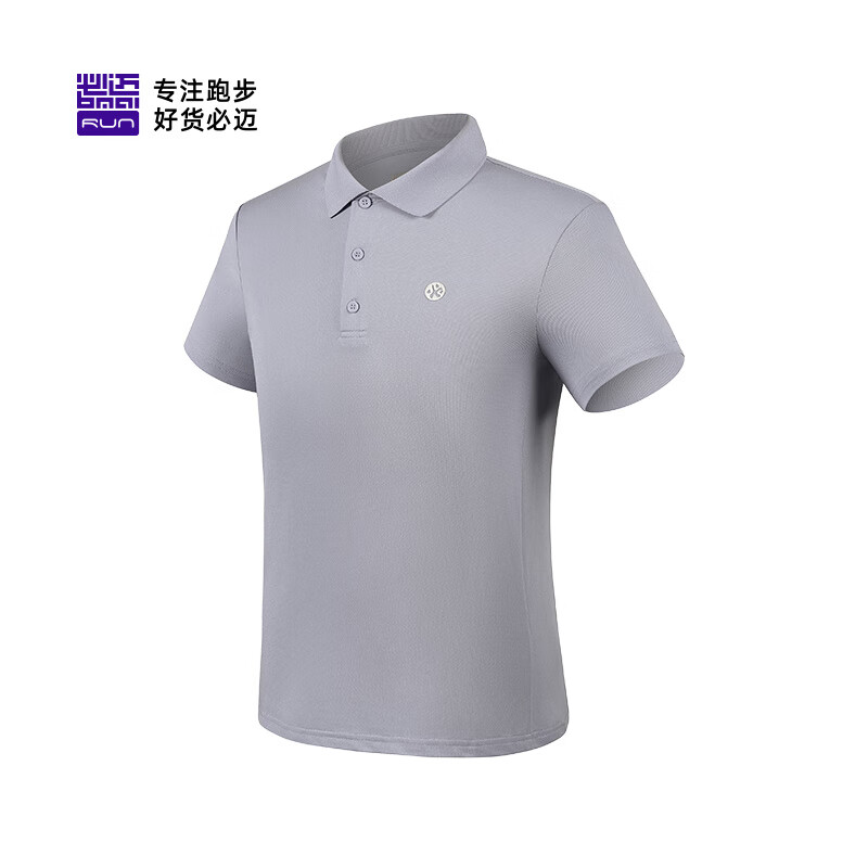 必迈（bmai）运动速干Polo衫男女短袖夏季翻领上衣透气通勤商务短袖 云岚灰【男】 S