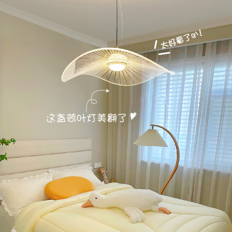 大觀園臥室燈具簡約現(xiàn)代草帽客廳北歐餐廳燈主臥燈輕奢荷葉房間吊燈194O 1069-吊燈-58CM-三色變光-全光譜