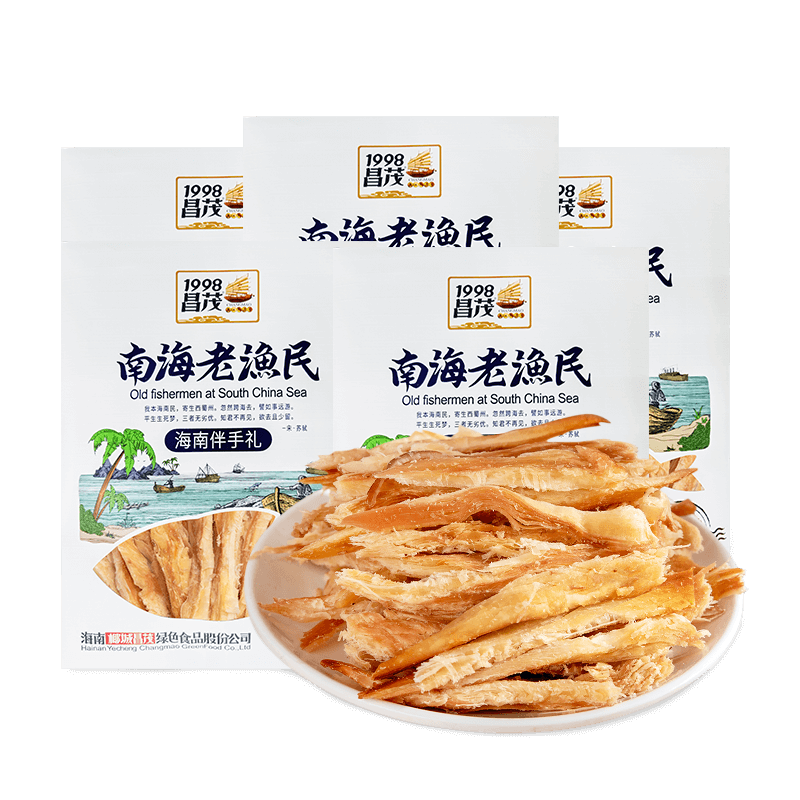 昌茂烤魷魚絲條手撕南海老漁民零食海味即食風(fēng)琴條下酒菜小吃伴手禮 【5袋】共540g(贈(zèng)禮袋)