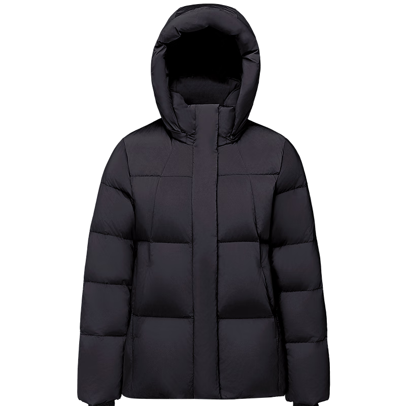 波司登（BOSIDENG）25新款羽绒服女90绒短款连帽宽松通勤保暖骐骥红外套B250245172 馥郁黑8F41 M 165/88A 体重约110-120斤