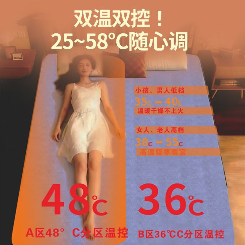电热毯单人双人智能定时恒温安全速热宿舍防潮除螨家用电褥子 高低档小单人床-长1.5米宽0.7米