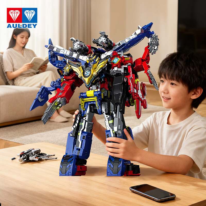 奥迪双钻巨神战击队变形机器人组合机甲惊喜男孩儿童玩具圣诞圣诞礼物 传奇版冲锋战击王