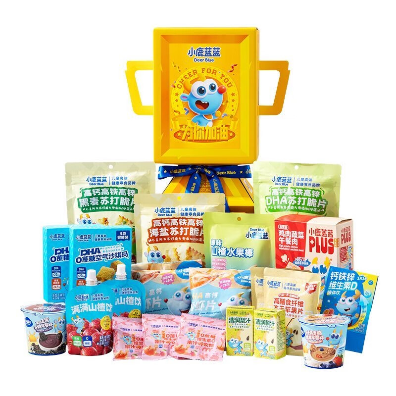 小鹿蓝蓝21件满分奖杯礼包1303g宝宝儿童零食虾片沙琪玛送礼礼盒 【内含21件零食】人气奖杯礼盒1453g*1