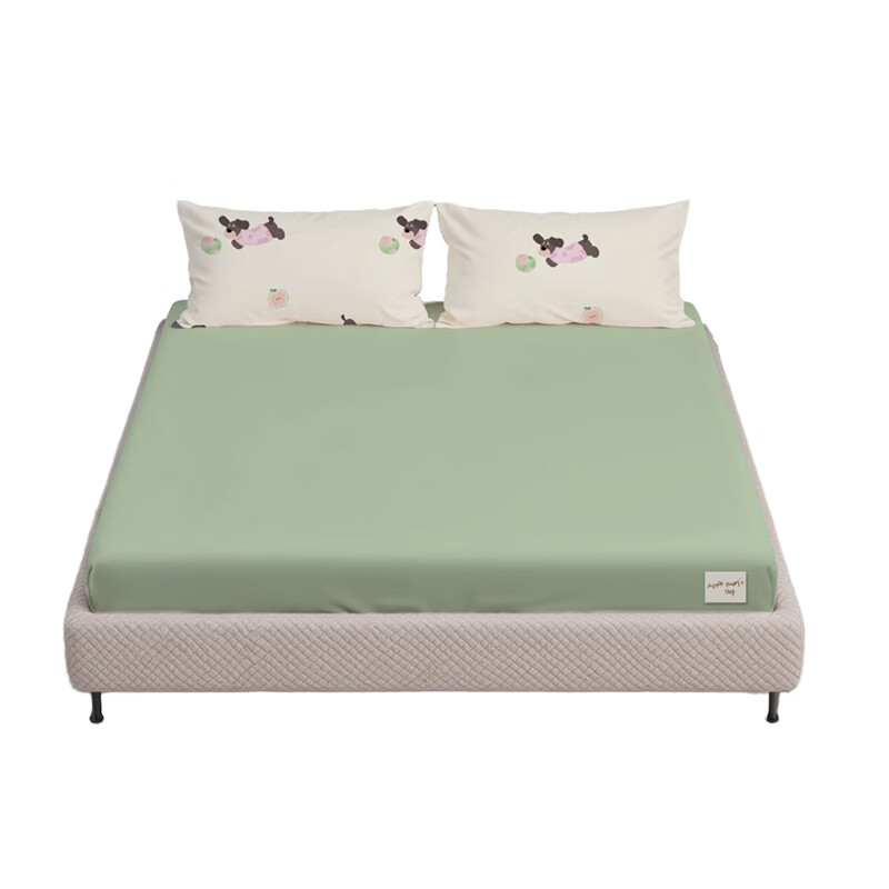 JaCe苹果小狗贝母绒床笠冬季四季床罩防滑保护床笠 苹果绿 150*200*25cm