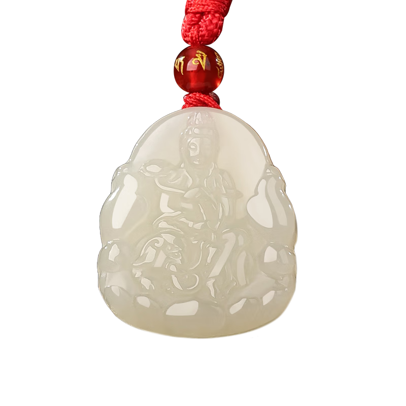 吉照堂正品和田玉本命佛吊墜生肖護身符掛件本命年送男女友禮物玉石項鏈 【屬龍】普賢菩薩-和田玉生肖本命佛吊墜