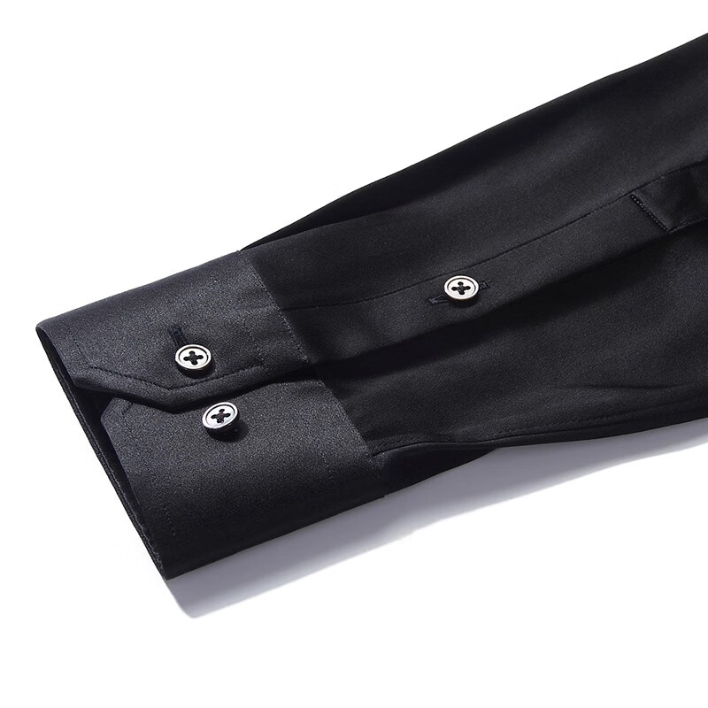 GIEVES CHARLES真丝衬衫男士长袖新款纯色方领商务休闲桑蚕丝衬衣 米白色 56 （仅用于定制，非定制勿拍）