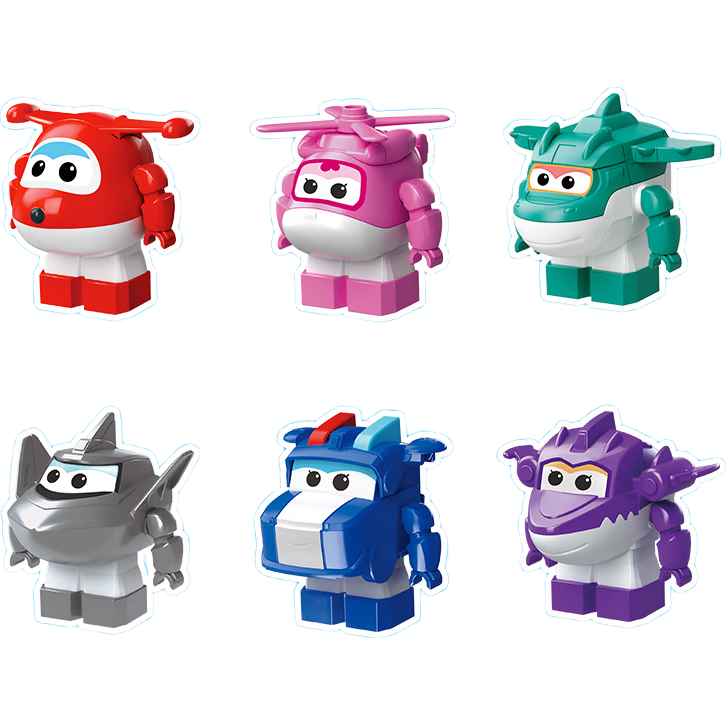 奥迪双钻超级飞侠乐迪大号趣味惊喜扭蛋玩具男孩女孩生日生日礼物 中积木人偶扭蛋机（6只装）