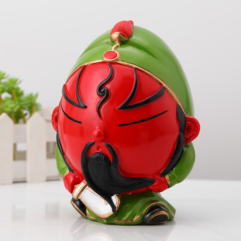 張家大院三國(guó)人物臉譜小擺件陶瓷創(chuàng)意禮品家居裝飾中國(guó)風(fēng)存錢(qián)罐客 關(guān)羽