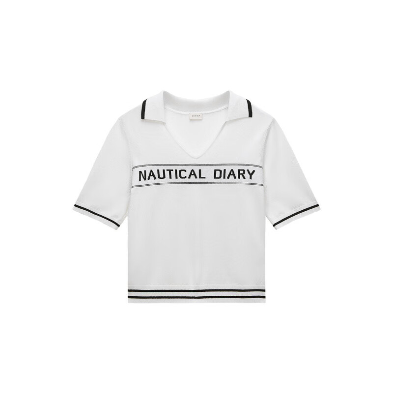 歐時(shí)力（OCHIRLY）冰爽絲小香風(fēng)氧氣衫短袖針織衫女上衣2025夏季新品 白色 M