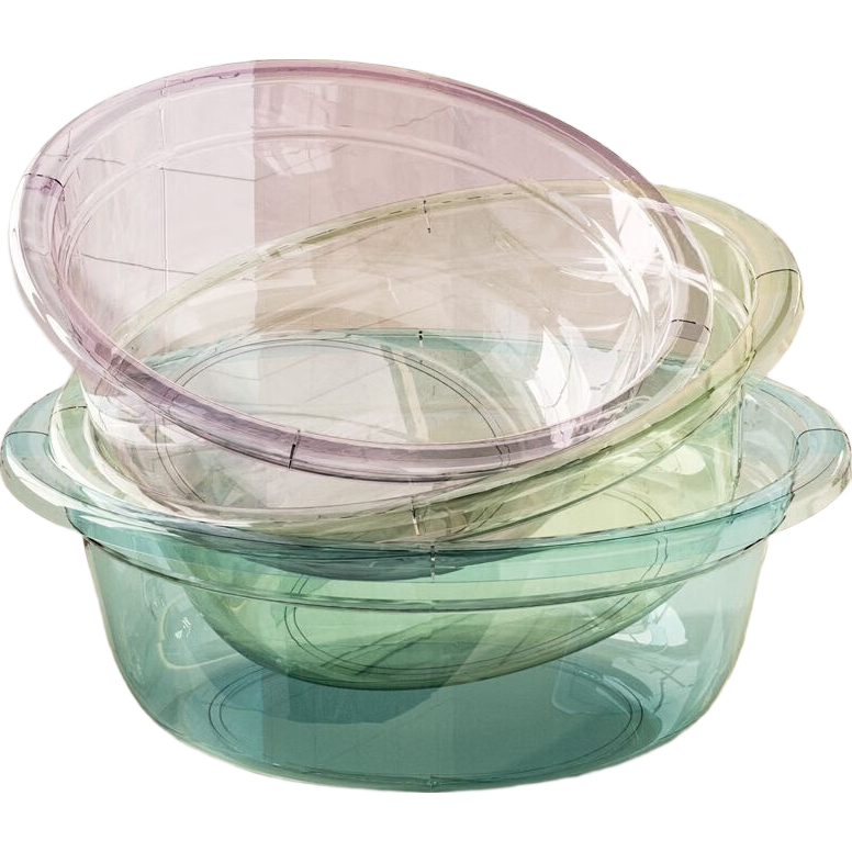 家用洗衣盆学生宿舍洗衣盆洗脸洗脚圆形加厚洗脸盆塑料大中小号 【琉璃蓝】1个装 28cm