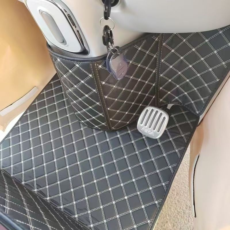 适用爱玛乐享至臻版CA500电动三轮车尾箱内衬防滑防水耐磨脚垫 黑色米线（大包围脚垫） 爱玛乐享至臻版专用