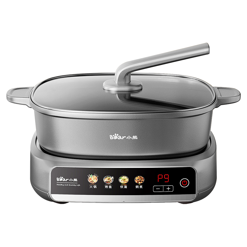 小熊（Bear）电火锅 火锅专用锅 家用5-8个人适用分体式多功能锅90mm加深锅体料理涮肉电热锅6.5L大容量S65B3 6.5L 【9档智能分体】