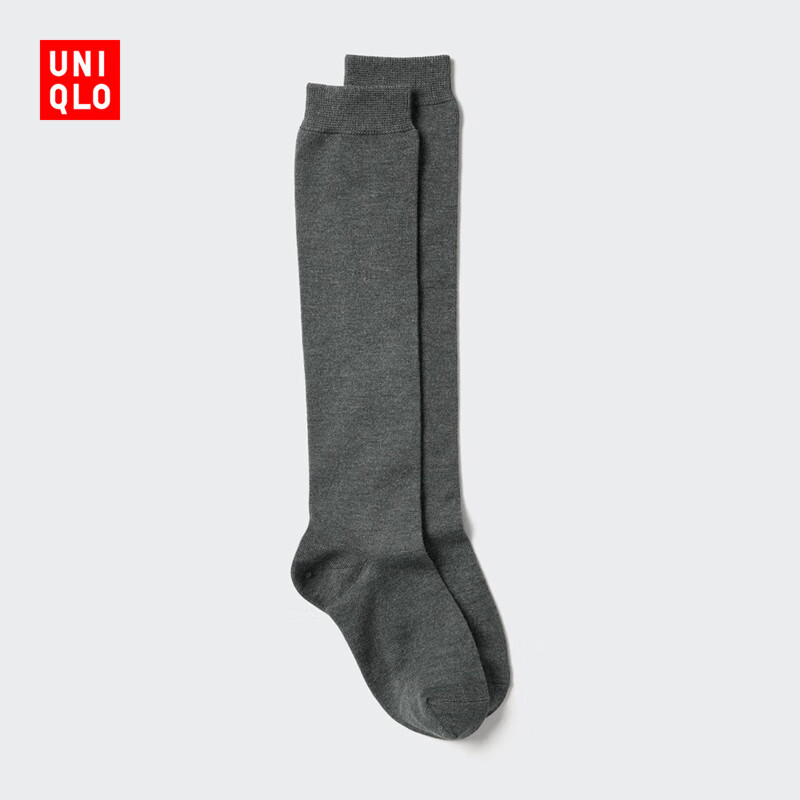 优衣库女装HEATTECH高筒袜/袜子25秋冬新款480731 08 深灰色 S /M/23～25 cm