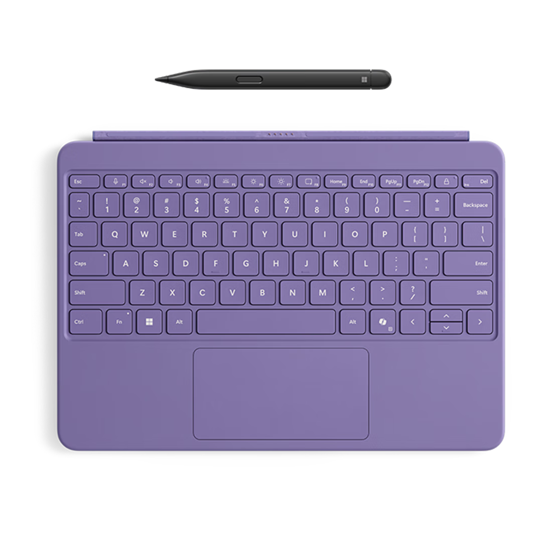 微軟(Microsoft)Surface原裝鍵盤蓋 超薄觸控筆 適配平板電腦筆記本Pro12英寸/Pro11/10/Pro9/Pro8/PX/Pro7+/6/5 AI按鍵羅蘭紫【適配Pro 12英寸】 【簡裝】鍵盤+觸控筆