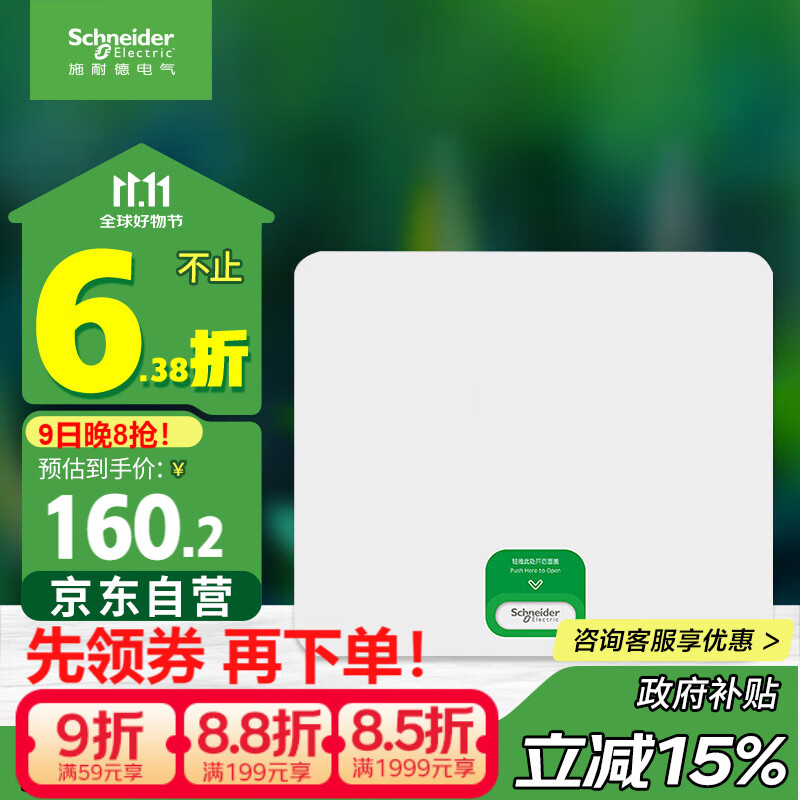 施耐德电气 配电箱空开强电箱白色12回路 家用暗装配线箱套装天朗系列TLA12B