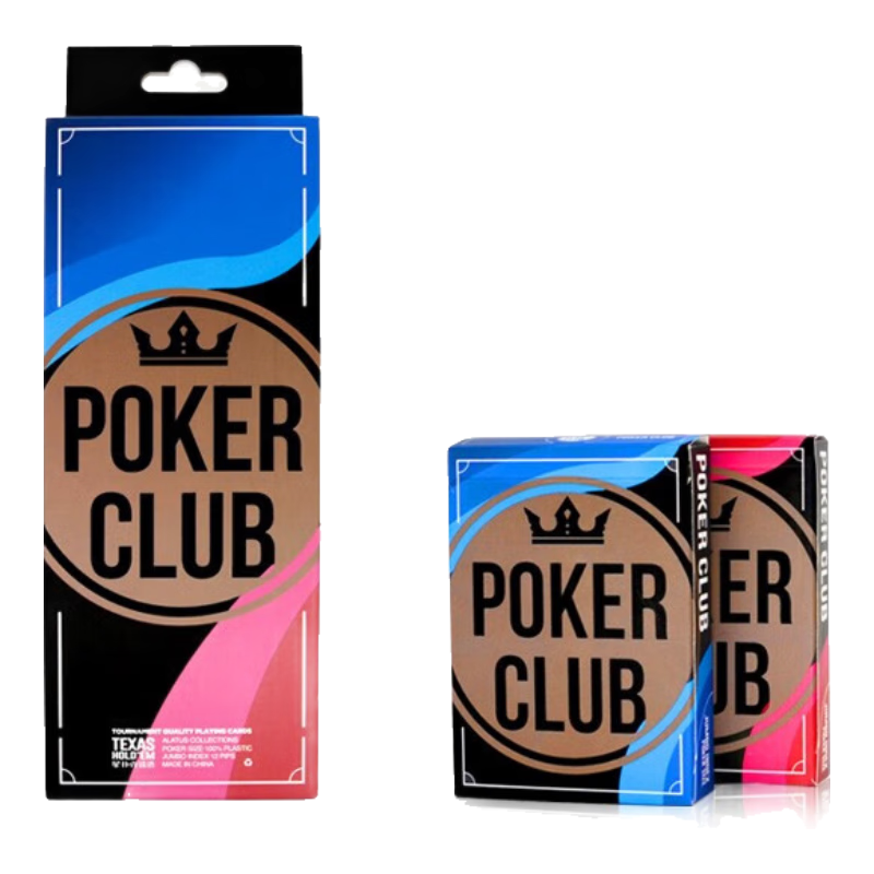 POKERABOVE德州撲克牌塑料比賽專用大字防水高顏值PVC撲克牌(POKER CLUB) 一提12付(紅藍各半)